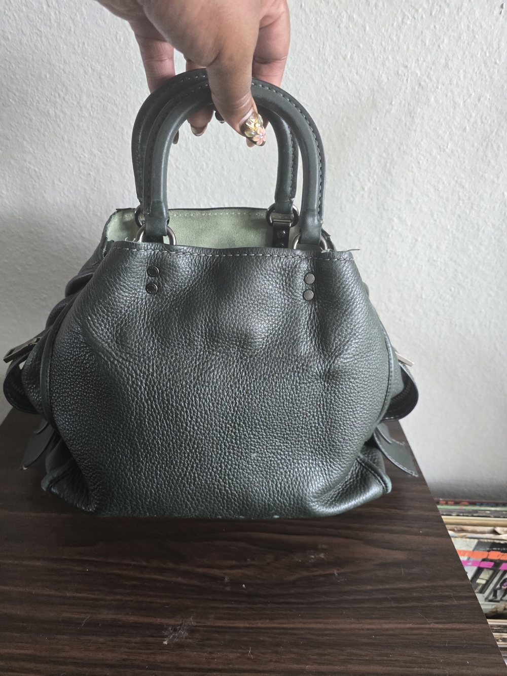 Coach Rogue Pebbled Leather Satchel Dark Green / Black Refurbished - Picture 2 of 8
